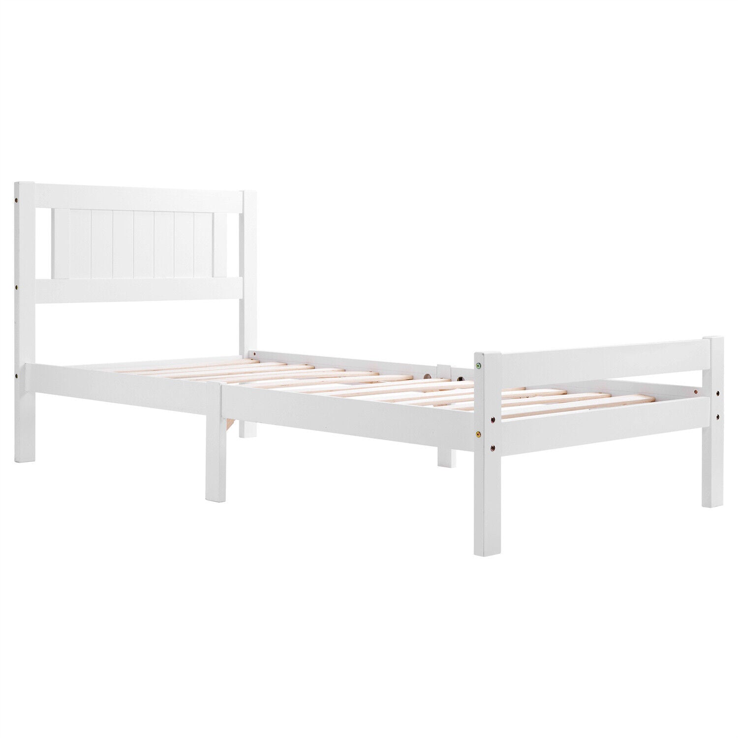 3ft Single Size Bed Pine Wood Bed Frame 90x190 cm Solid Wooden Bed Frame HT