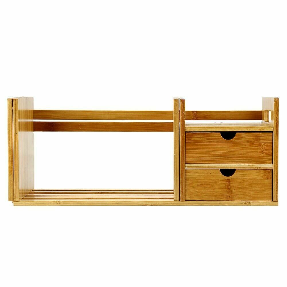 Desktop Bookshelf Extendable Display Shelf Rack Bookcase Office Desk Organizer