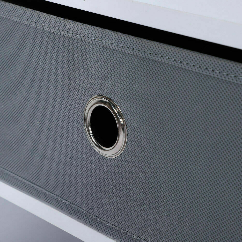 Bedside Table Cabinet Bedroom Storage Nightstand with 1 Fabric Drawer Wooden Leg