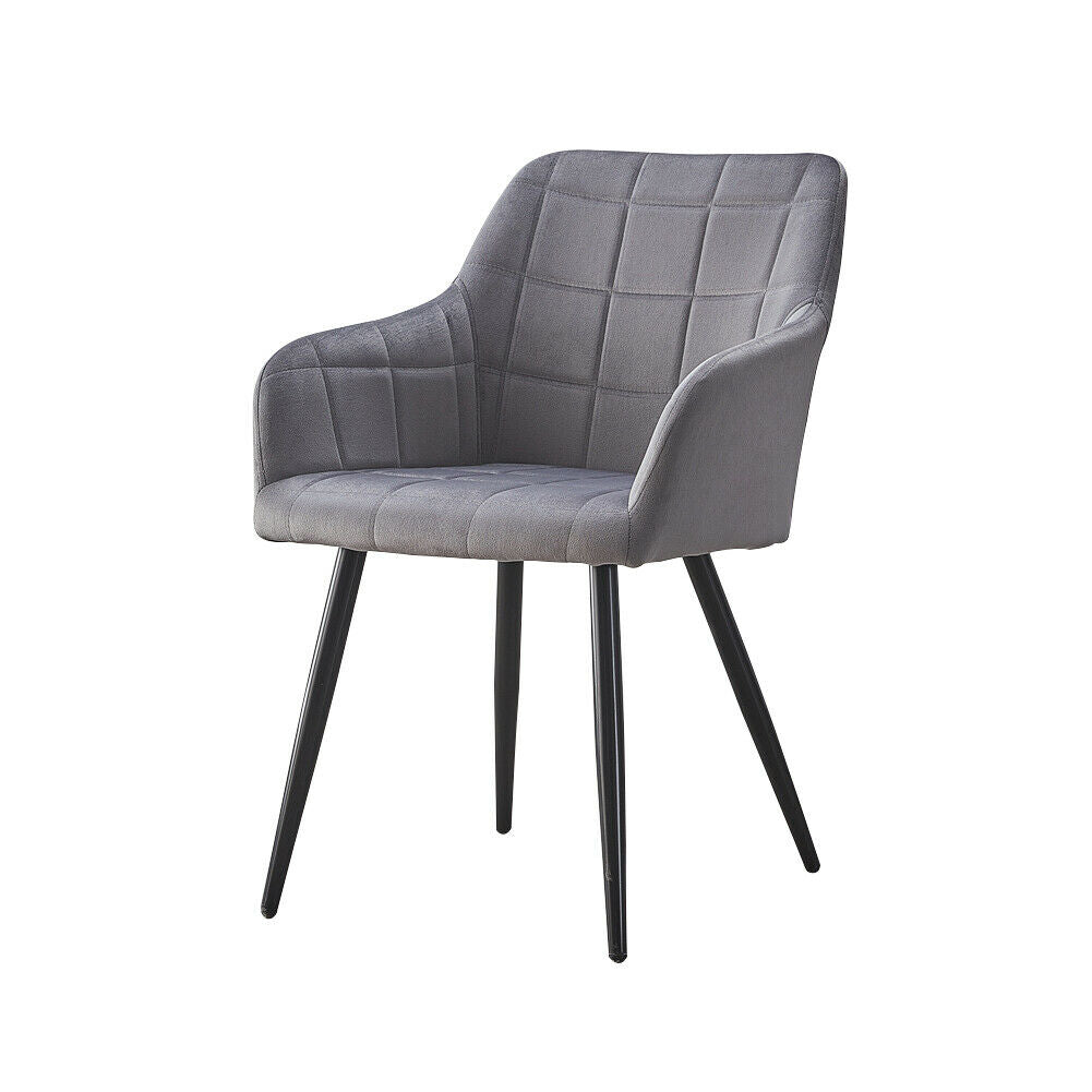 2× Kitchen Dining Chairs Velvet Faux Leather Fabric Padded Home Office Chair set