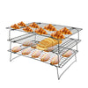3 Tier Stackable Cooling Oven Baking Cake Biscuit Tray Rack Cake Non Stick Shelf