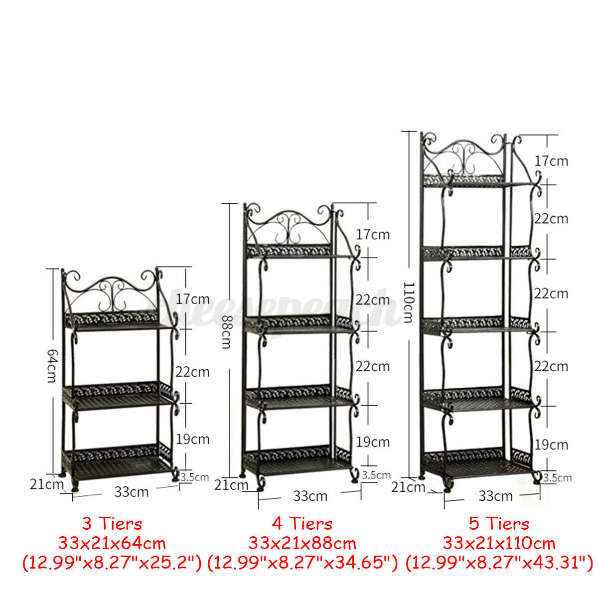 3/4/5 Tier Kitchen Rack Storage Shelf Holder Rack Book Shelf Shoes Stand Mix-use