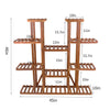 Symmetric Double Shelves Plant Stand 17 Potted Flower Pots Organizer Shelf Rack