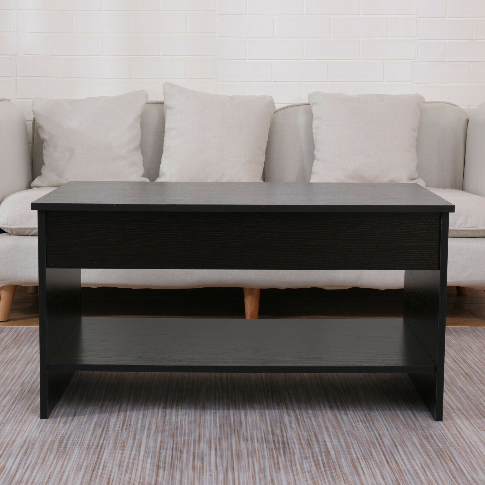 Living Room Lift Up Top Coffee Table with Storage Shelf Different Color Choice