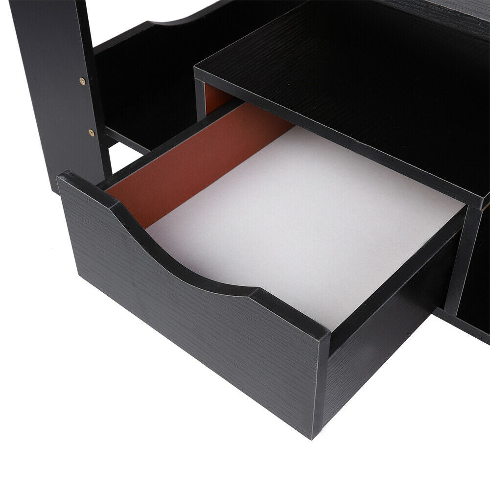 Black Classic Sofa Side Table Coffee Tea Desk with Drawer Living Room Furniture