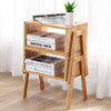 2 X Bedside Table Cabinet Side End Nightstand Storage Bedroom Furniture Bamboo
