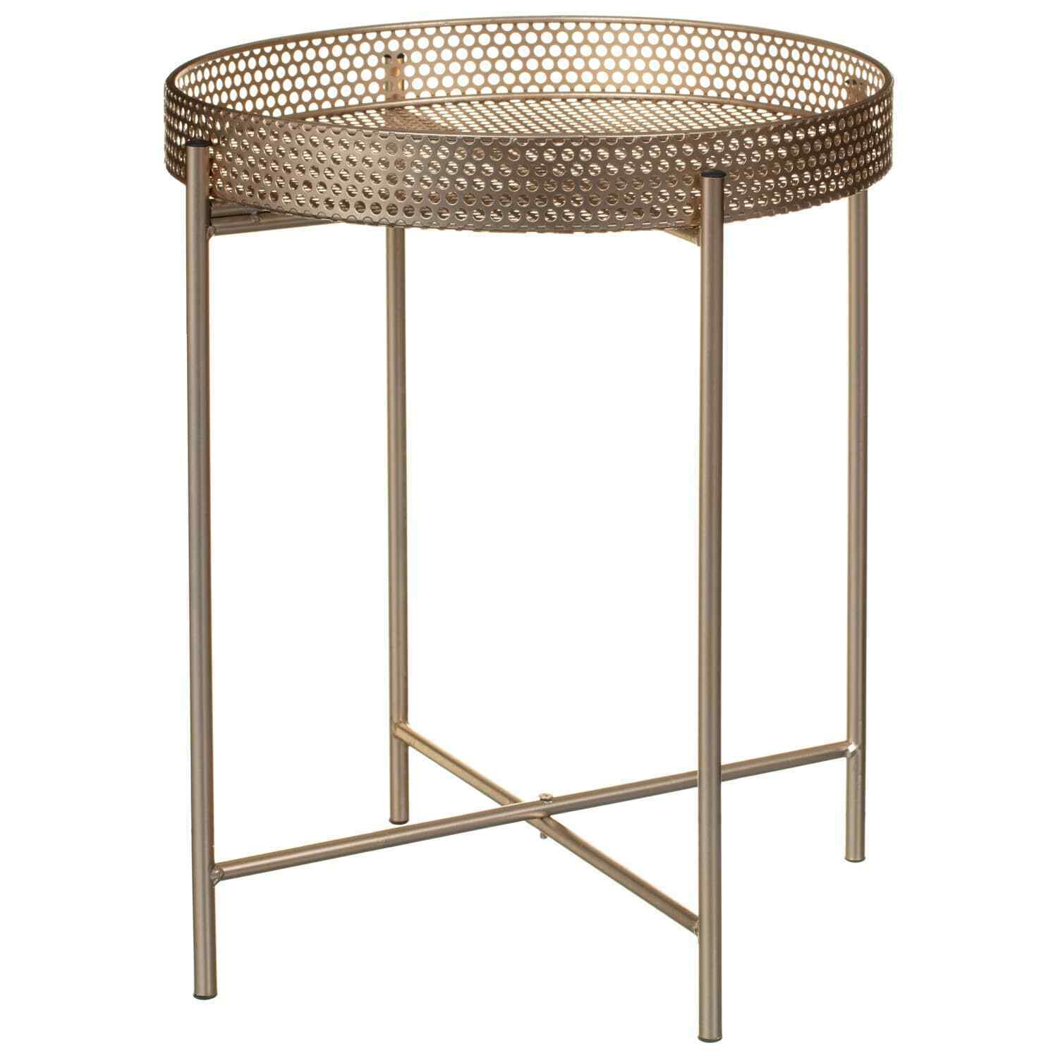 Gold Metal Side/Coffee Tray Table With Removable Top Living Room Max.Load 10kgs