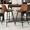 2× Velvet Breakfast Bar Stools Soft Padded Seat Kitchen Pub Modern Grey / Blue