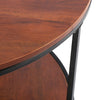 Industrial 2 Tier Round Coffee Tea Table Side End Living Room Storage Shelf Unit