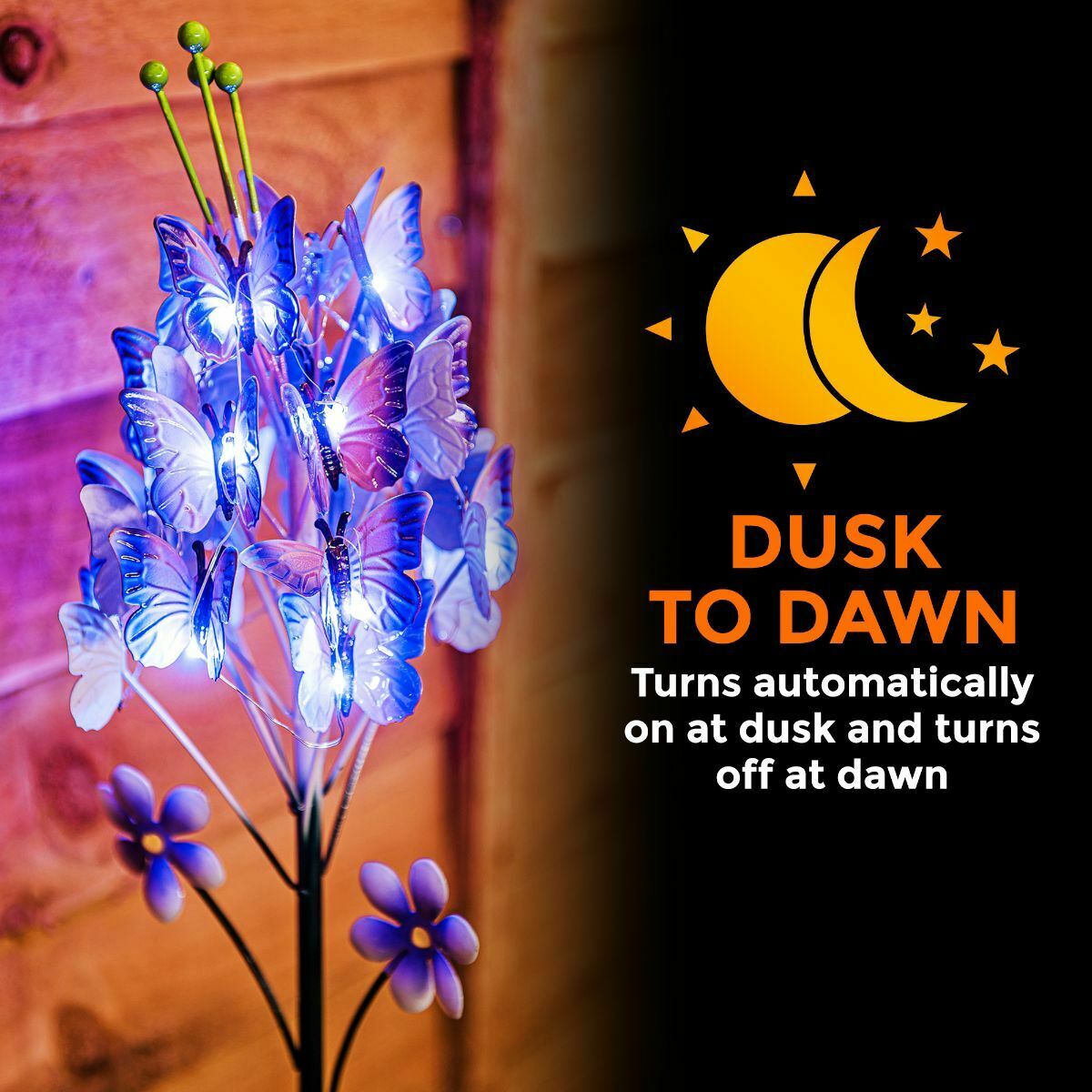 24xLED Garden Butterfly Solar Lights Patio Yard Lawn Waterproof Stake Lamp Party