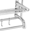 Double-Chrome Towel Rail Holder Stainless Steel Wall Mounted Bathroom Rack Shelf