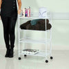 3-4-Tier Home Trolley Kitchen Storage Cart Steel Bars 4 Wheels Rolling Unit