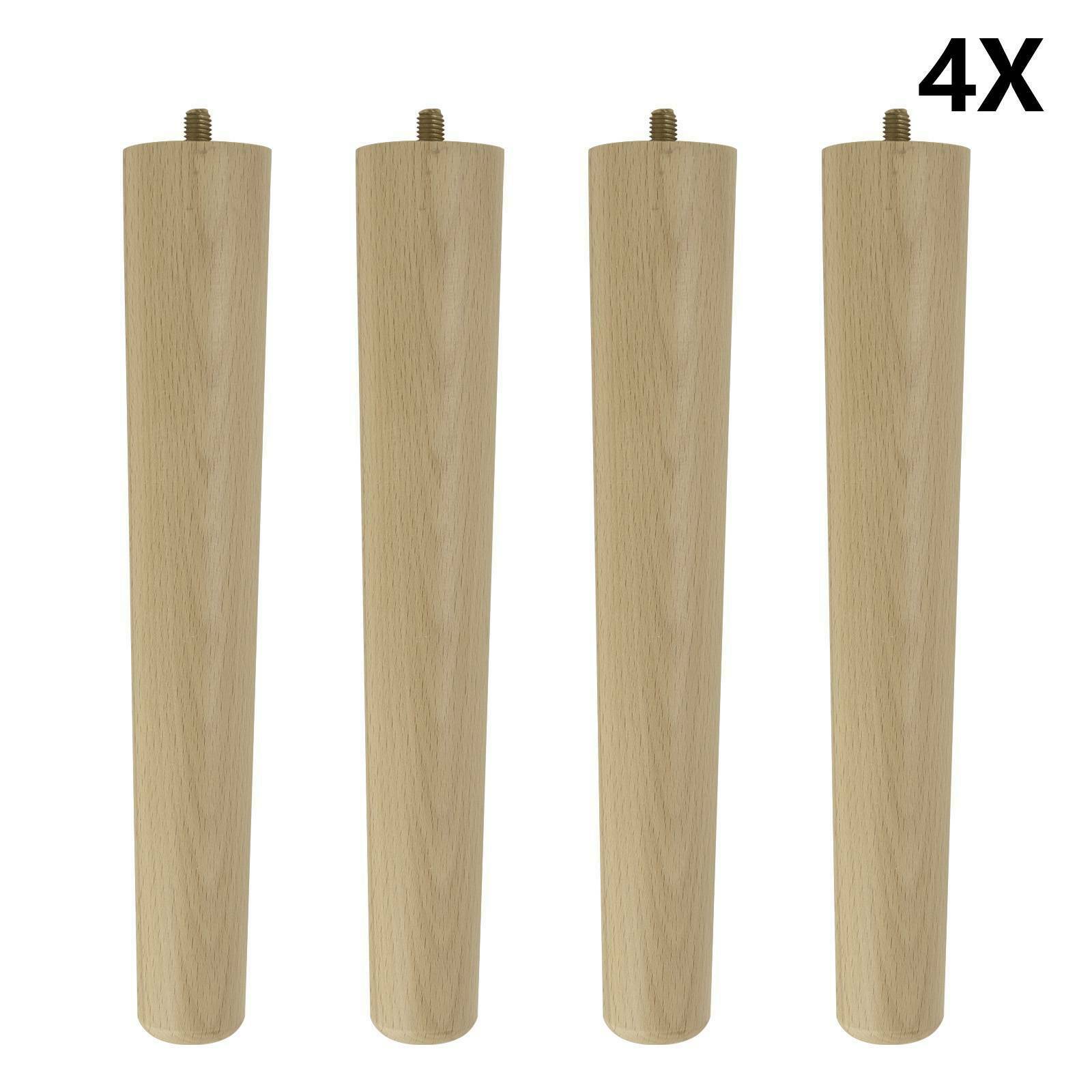 4 x Wooden Table Legs Tapered Pine Beech Ash Table Chair Stool Chest Sofa 4 Size