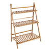 3 Tier Wooden Ladder Folding Bookshelf Stand Plant Flower Display Shelving Rack