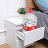 Modern White Bedside Table Cabinet w/2 Drawers Nightstand Storage Furniture