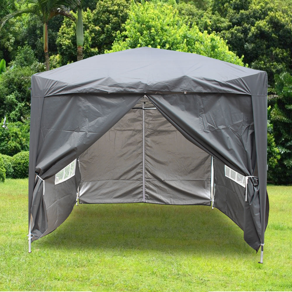 2x2m Pop Up Gazebo Marquee Outdoor Garden Party Tent Canopy 4 Side Panels New