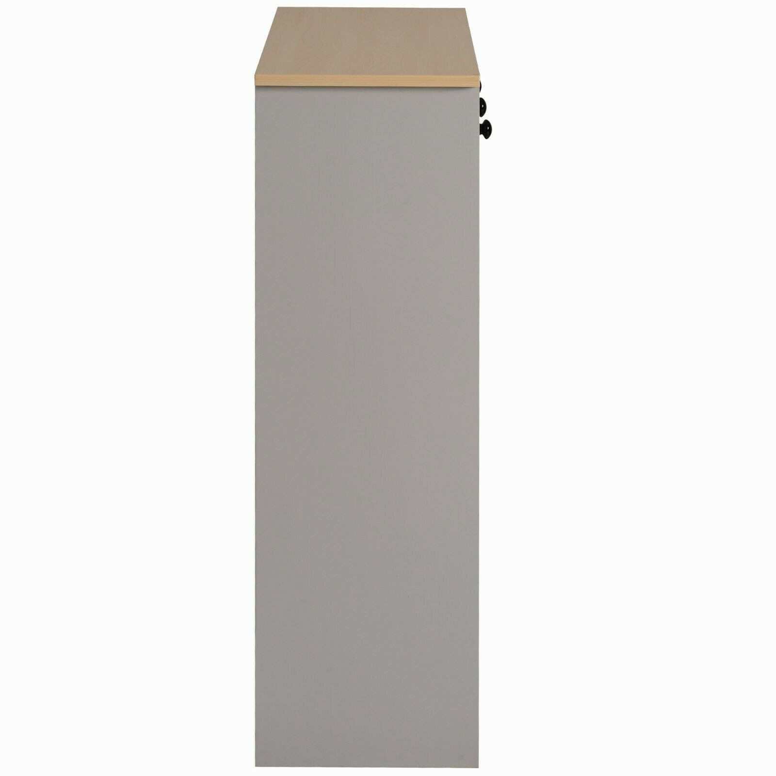 Wooden Side Cabinet 3 Tier Shoe Storage Cabinet Freestanding with Moveable Shelf