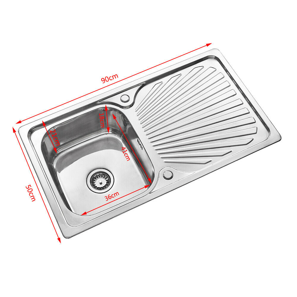 Stainless Steel Kitchen Sink Commercial Catering Single Double Bowl Drainer Kit