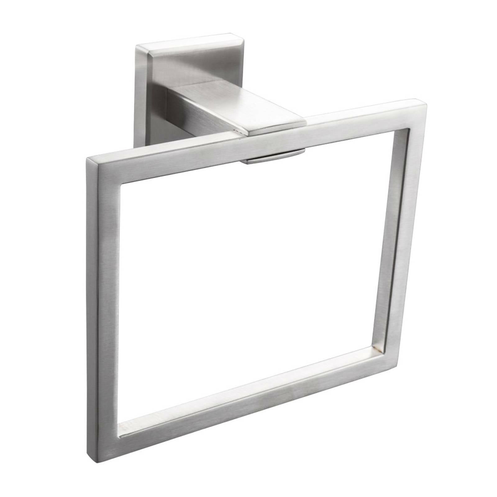 Modern Bathroom Square Towel Rack Towel Ring Holder Chrome Wall Mounted
