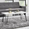 Home Owen White Retro Coffee Table With Black Hair Pin Legs
