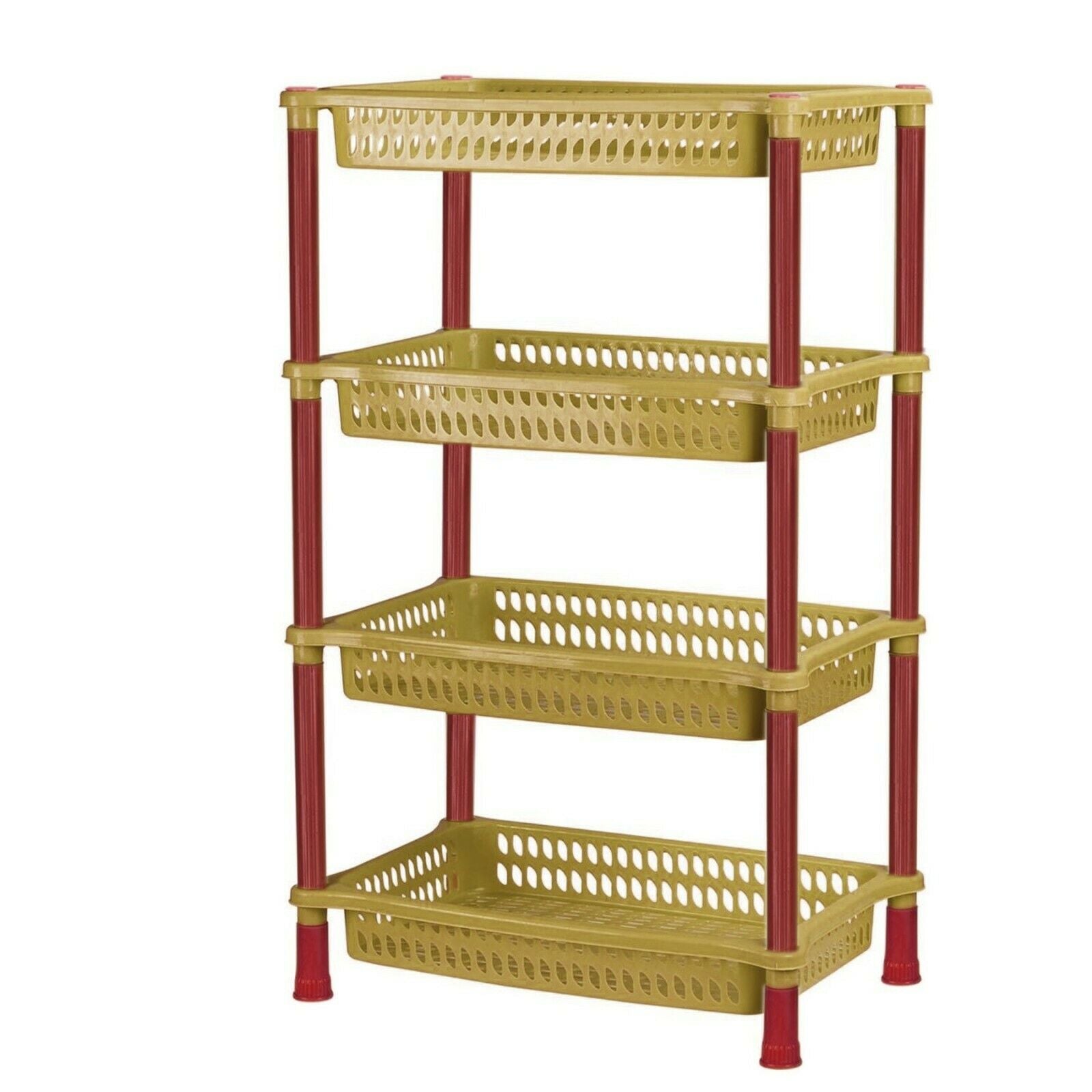 Strong 4 Tier Vegetable Rack Fruit Storage Kitchen Utility Stacking Basket