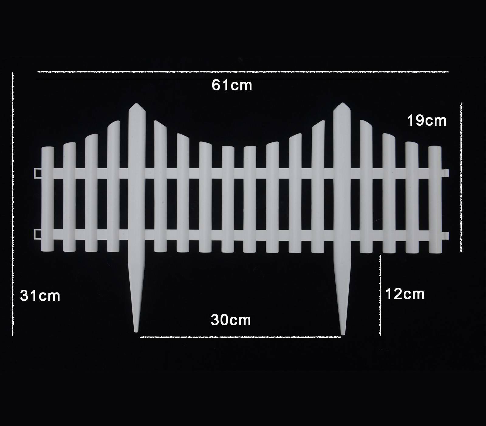 6 Plastic Wooden Effect Lawn Border Edge Garden Edging Picket Fencing Set UK