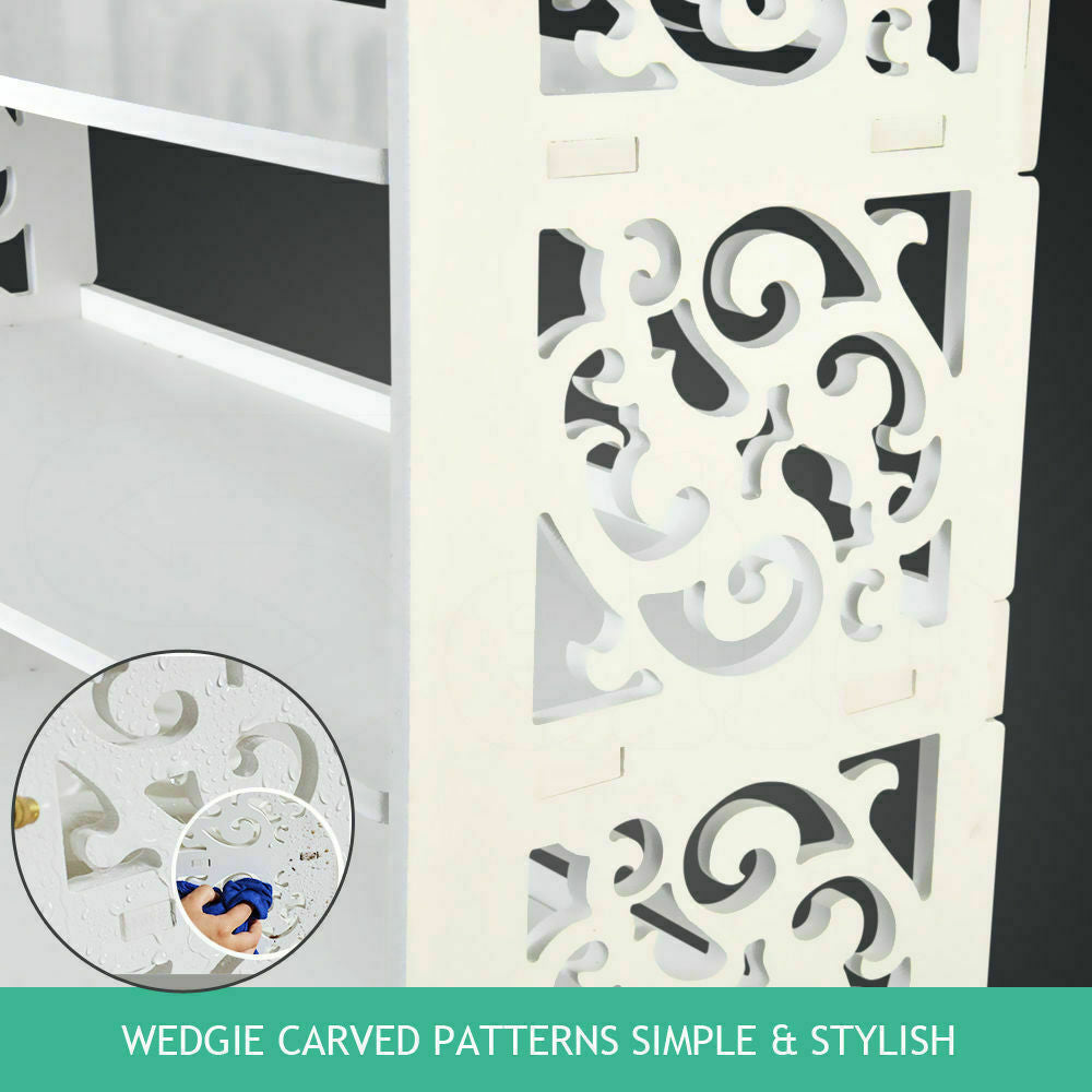 3/4/5/6 Tiers Shoe Rack Storage Shelf Display Stand Organiser Unit Cabinet White