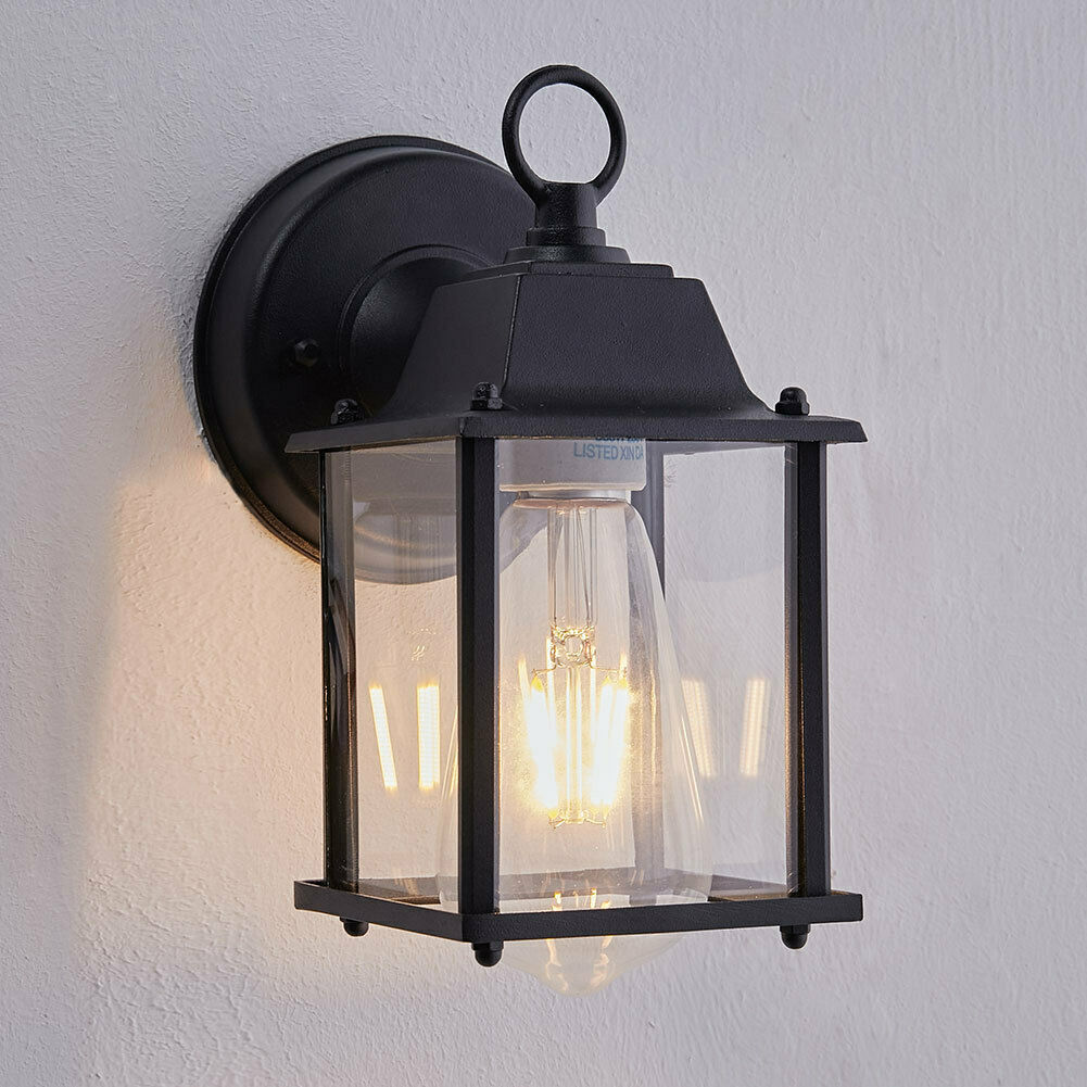 Wall Mounted Garden Porch Light Outdoor Indoor Lantern Lamp With Bulb Fittings