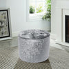 Silver Grey Crushed Velvet Pouffe Stool Diamante Round Ottoman Footrest Seat