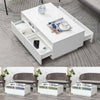 LED Light High Gloss Coffee Table Storage Shelf and 4 Drawers Home Living Room