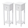 2x White Bedside Tables w/ Drawer Side Indoor Furniture Hallway Storage Bathroom