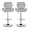 2× Grey Bar Stools Swivel Kitchen Breakfast Bar Stool Chair PU Leather Gas Lift