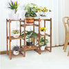 Premium Wood Plant Stand Carbonized 8 Tiered Corner Plant Rack Garden Tall Shelf
