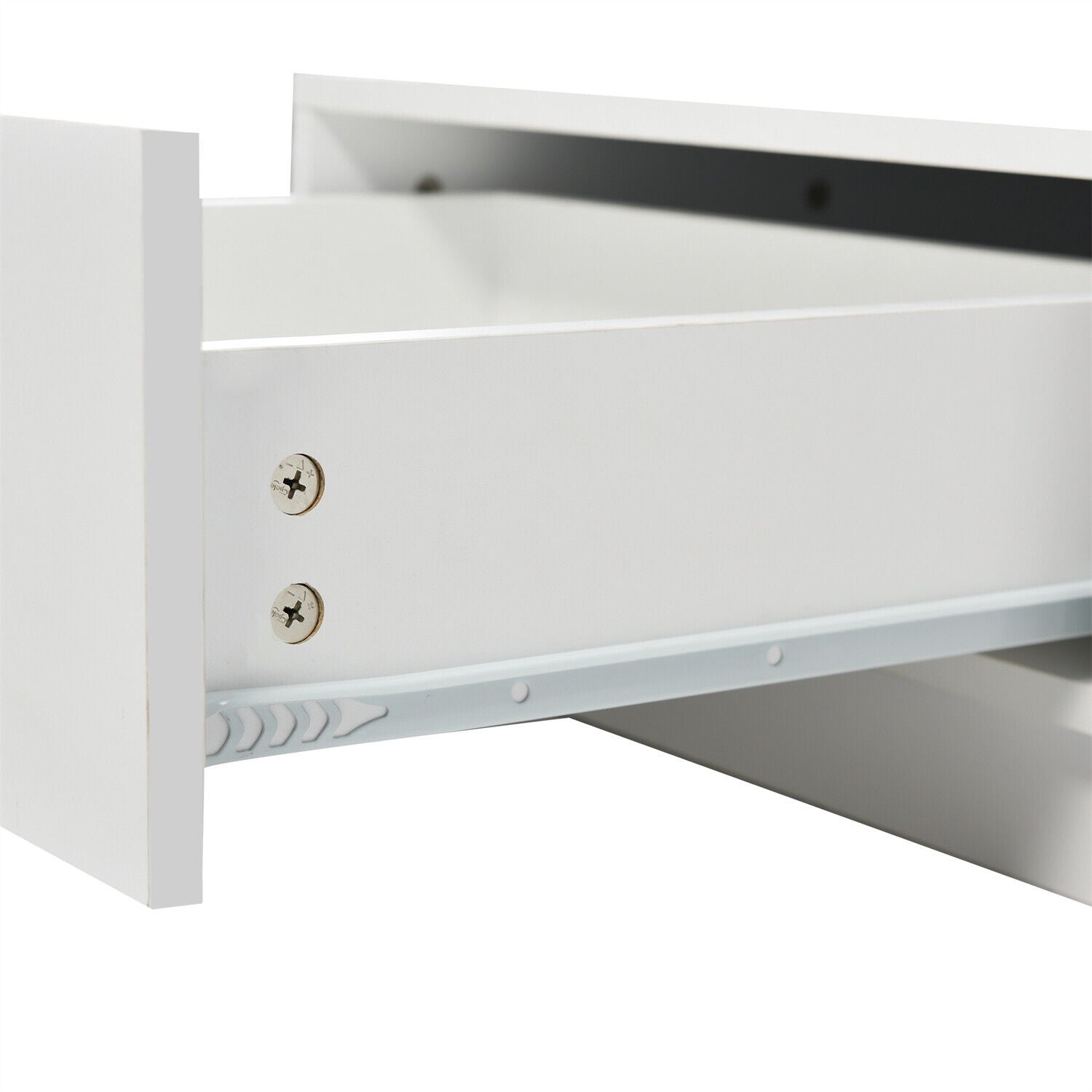 Coffee Table High Gloss LED RGB Tea Table With Storage Drawers Living Room HT