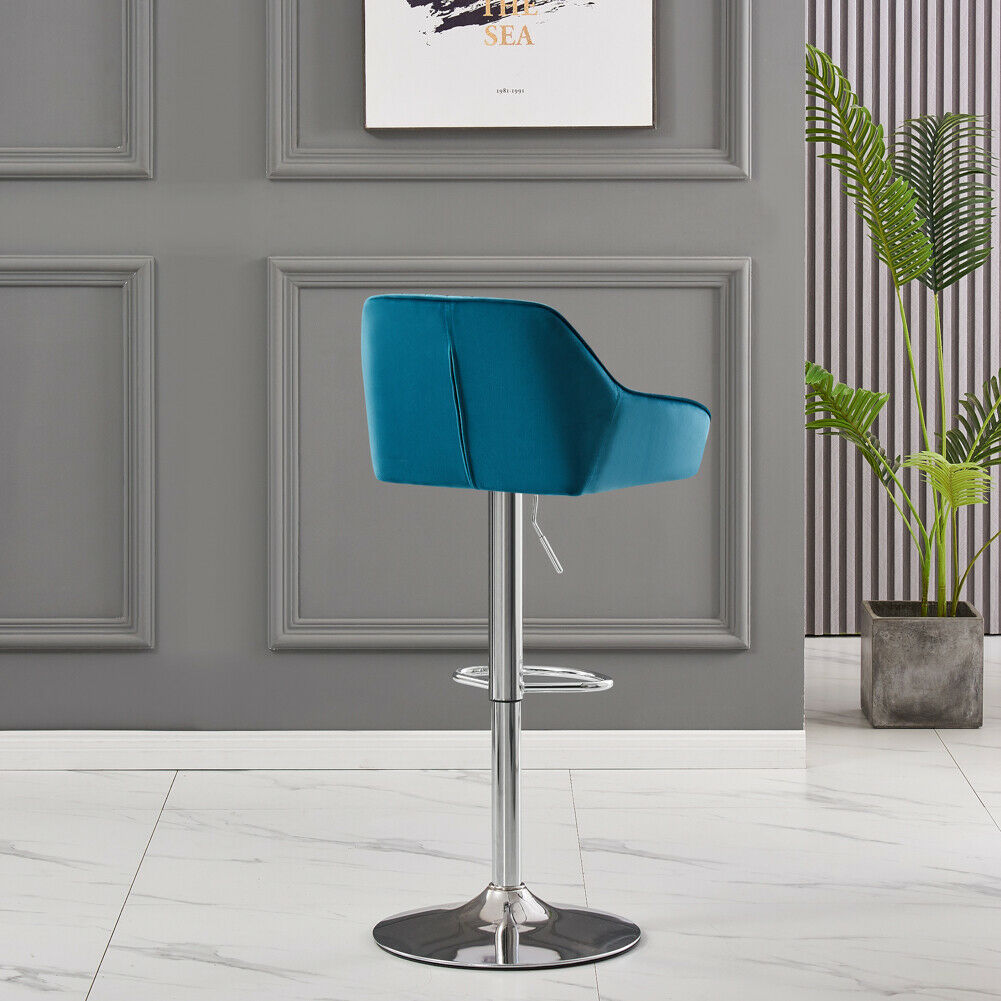 Bar Stools Gas Lift Stools Velvet Breakfast Kitchen Club Cafe Pub Swivel Chairs