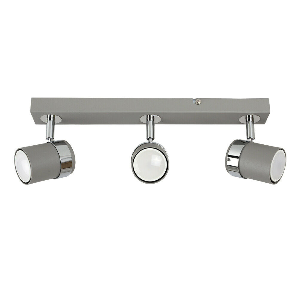 3 Way Adjustable Straight Bar Ceiling Spotlights Modern Lighting LED GU10 Bulbs