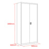 180cm Office Storage Lockable Cupboard Filing Cabinet Steel Metal Light Grey Key