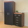 2 Door Wardrobe & 4+2 Chest of Drawers in Black & Walnut Bedroom Furniture 6 Set