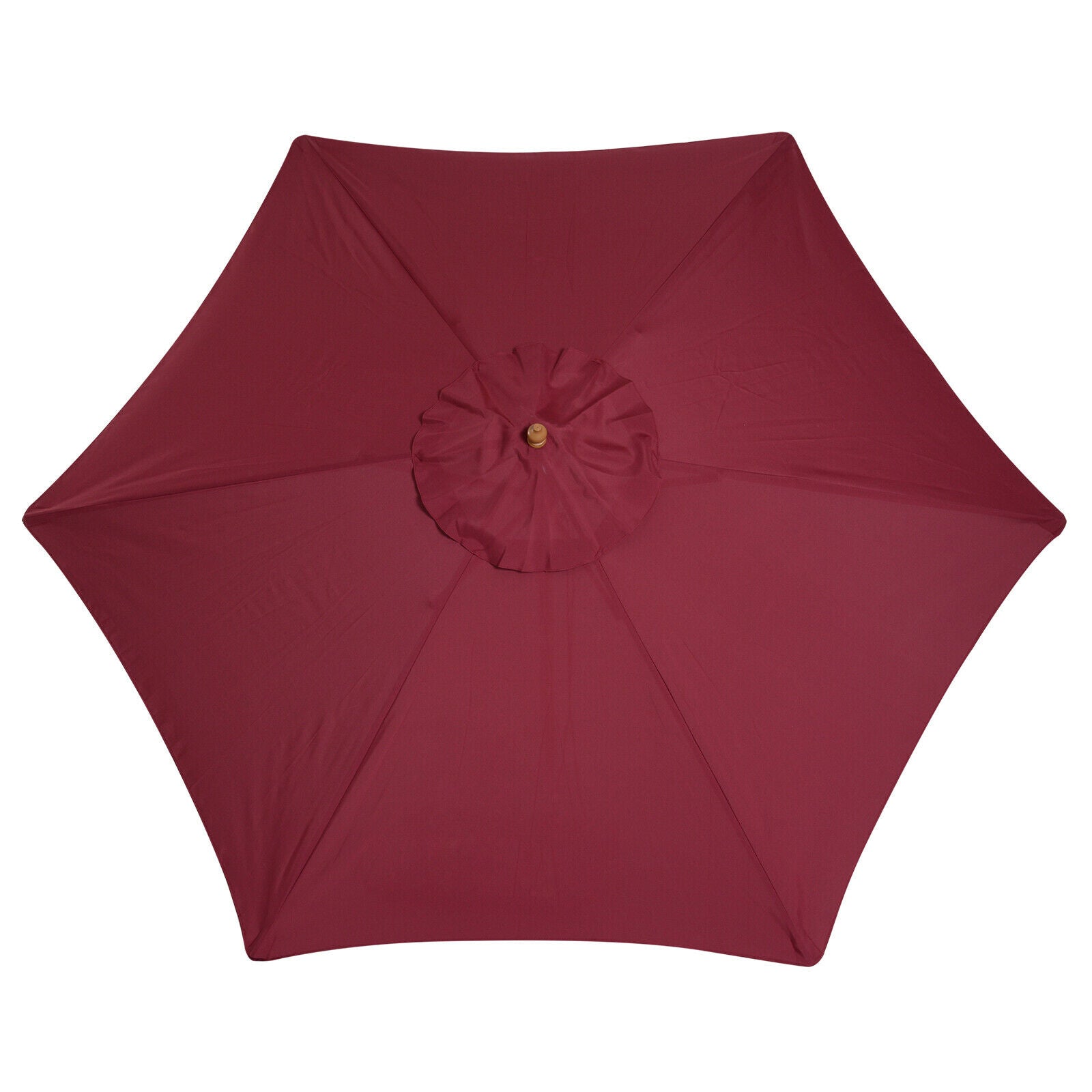 2.5m Wooden Garden Parasol Sun Shade Patio Outdoor Umbrella Wine Red