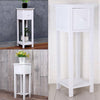 Telephone Bedside Table Nightstand Cabinet with Shelf for Bedroom Livingroom