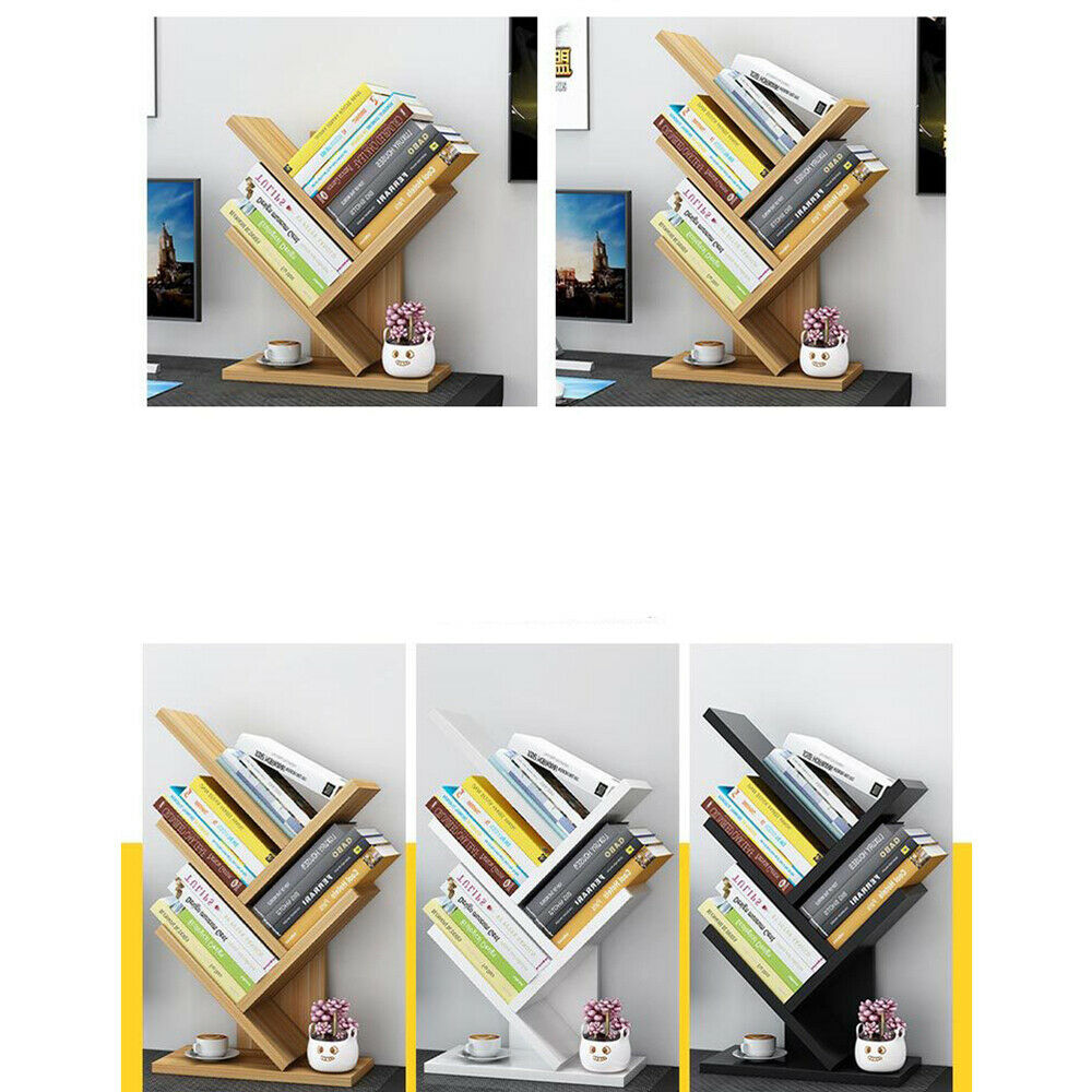 3-5 Layers Tabletop Bookcase Desktop Book Shelf Display Stand Holder Books DVD