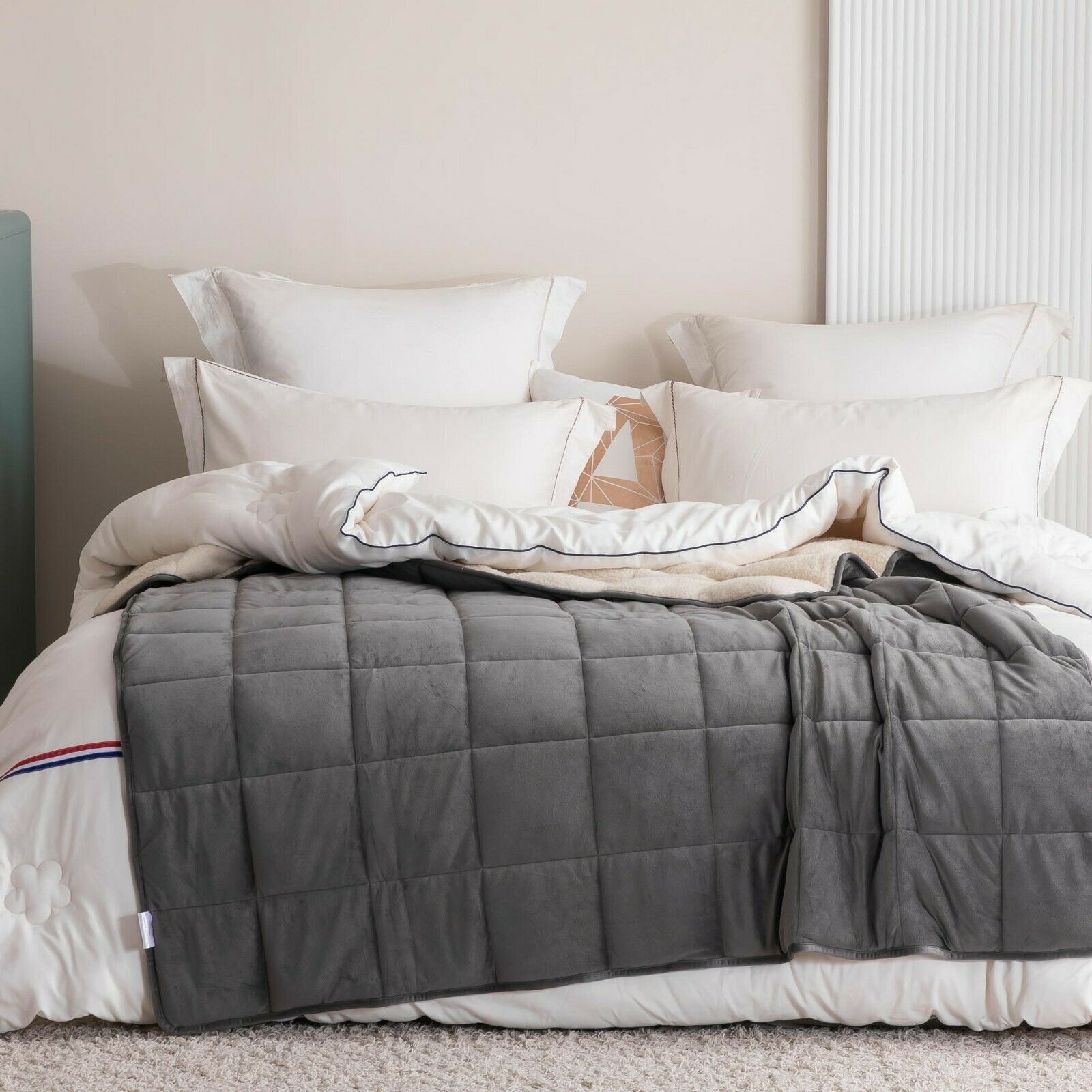 SHERPA FLEECE WEIGHTED BLANKET PLUSH VELVET SOFT WARM SENSORY ANXIETY AUTISM
