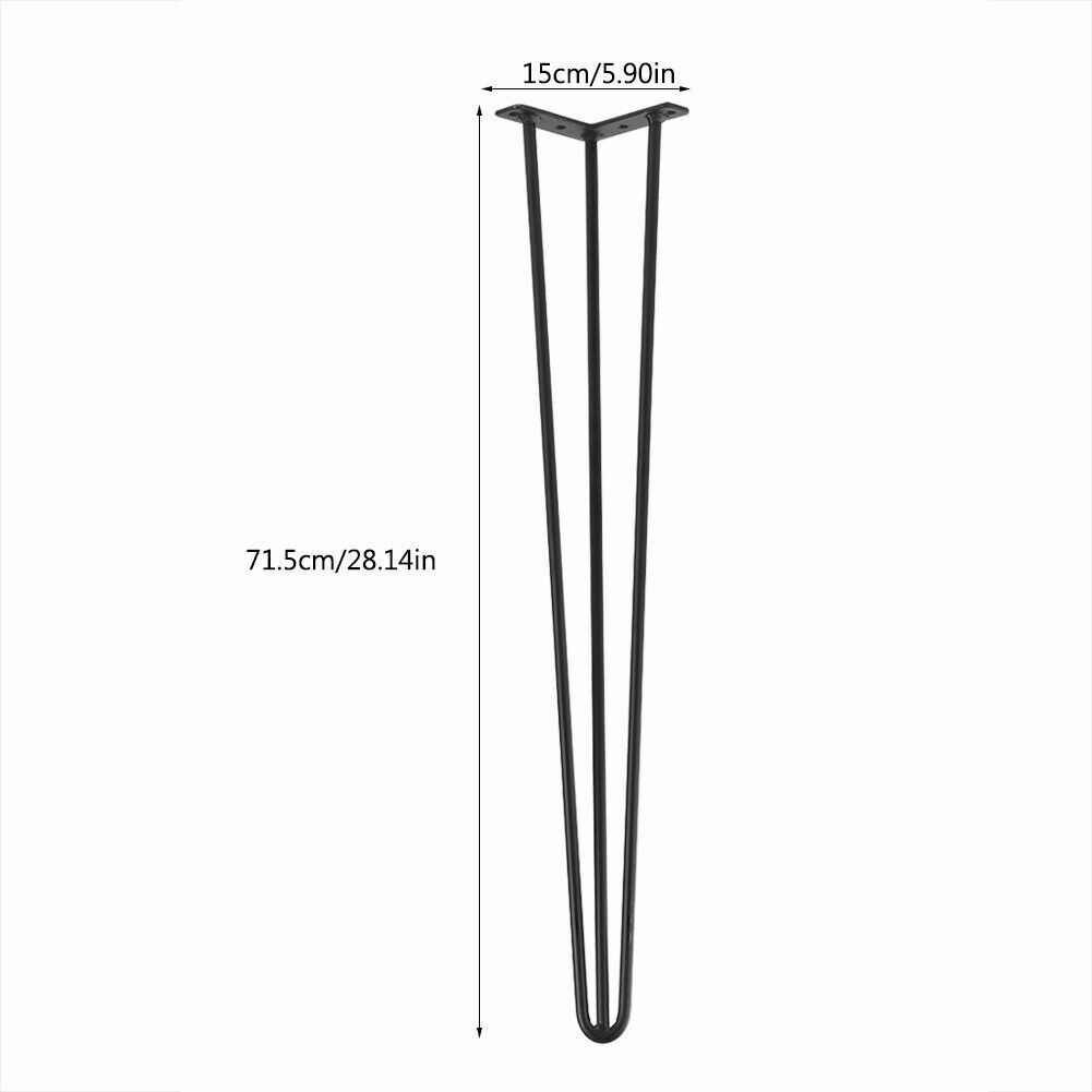 4x 28 Inch Metal Hairpin Table Legs Furniture Coffee Desk Chair Bench Leg DIY
