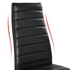 2Pcs Modern Dining Chairs Padded Seat Faux Leather with Metal Legs Kitchen Black