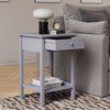 Bedside Table Side Table Wooden Sofa End Table Nightstand Bedroom Drawer Shelf