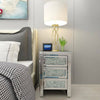 3 Drawers Mirrored Glass Bedside Table Side Cabinet Crystal Handles Bedroom UK