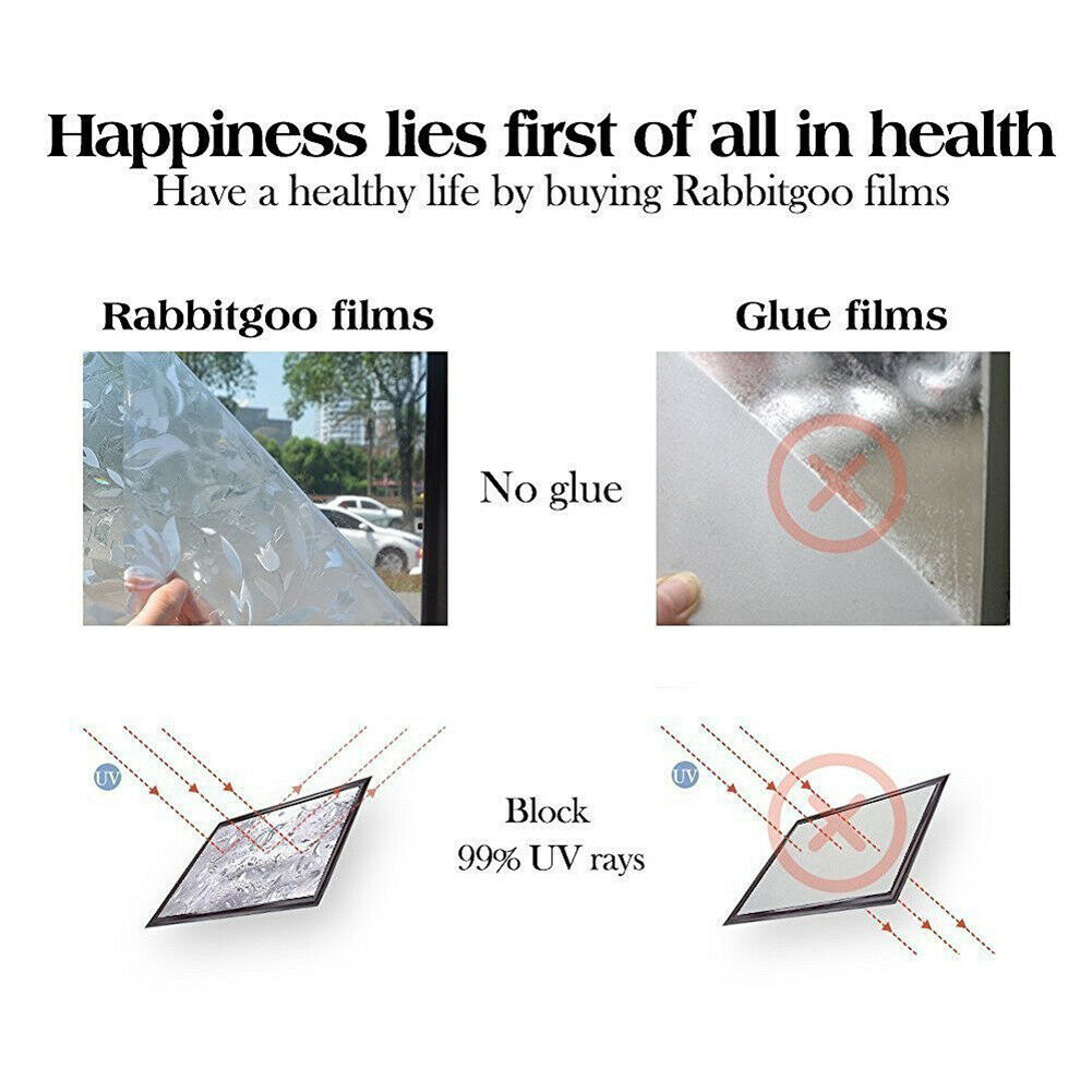 Frosted Static Self-Adhesive Window Film Privacy Glass Door Waterproof PVC Decal