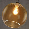Vintage Smoked Gold Glass Shade Chandelier Pendant Ceiling Home Pub Diner Lights