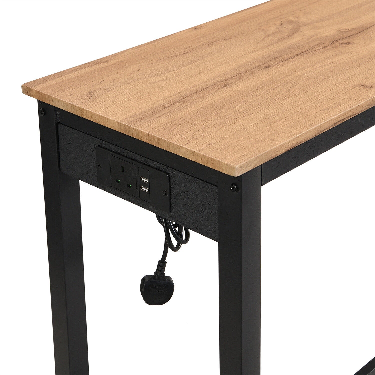 Dining Set Breakfast Bar Table and 3 Stools Industrial Kitchen Dining Room HT