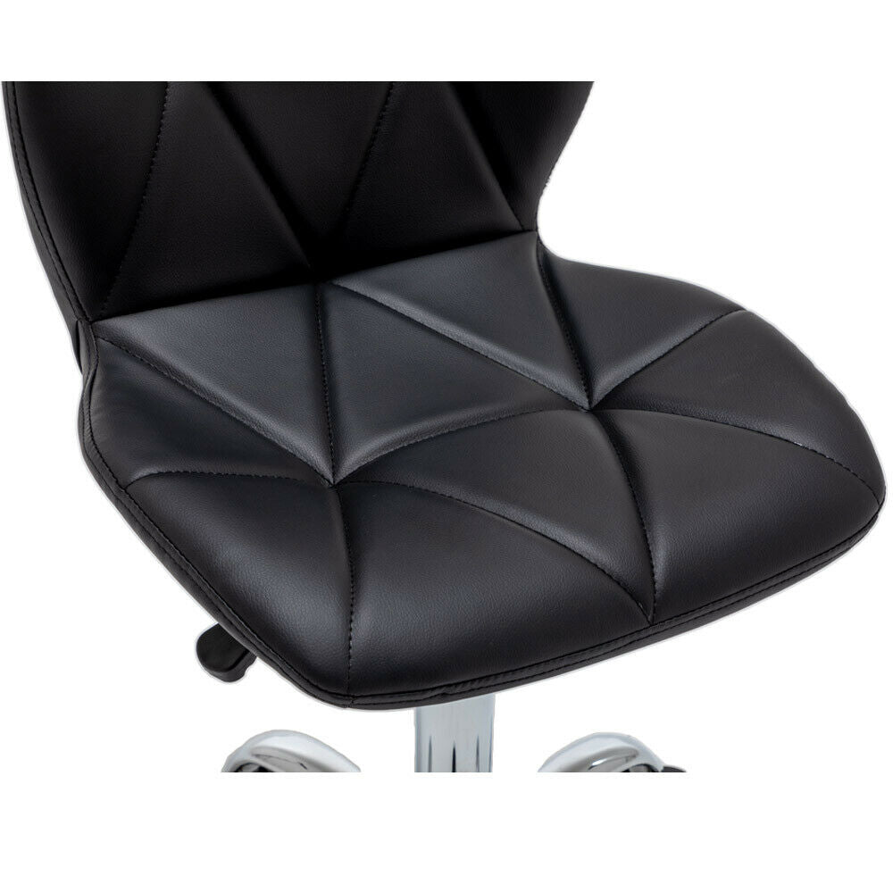 2x Cushioned Computer Desk Office Chair Chrome Legs Lift Swivel Adjustable Small